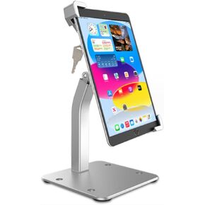 Cuxwill Anti-Theft Kiosk Desktop Stand for 9-14“ Large ipad Tablet, 360° Swivel Heavy Duty Aluminum Retail POS Business Tablet Mount with Security Lock, Compatible iPad Pro 12.9 10.5 9.7 iPad 10th 8th
