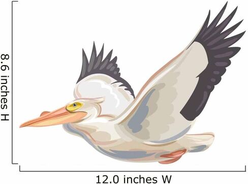 ملصق حائط Wallmonkeys Pelican قابل للتقشير واللصق (12 بوصة عرض × 9 بوصة ارتفاع) WM147470 in Kuwait