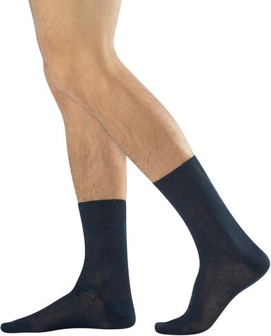CALZITALY Two Pairs of Mens Cotton Crew Socks | 7.5/9.5, 10/12 | Made in Italy in Saudi Arabia