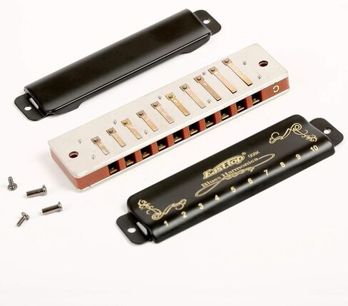 Blues Harmonica,Diatonic 10-hole 20-tone Harp Harmonica E-key Blues Harmonica With Black Shell Suitable for Professionals, Adults, Beginners, Students, Children, Standard Harmonica Instruments in Saudi Arabia