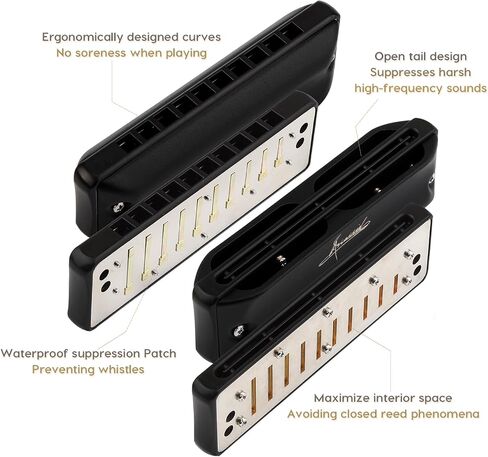Blues Harmonica JDR G Harmonica Key of G 10 Holes 20 Tones Harps for Adults Kids Professional Beginners Mini Mouth Organ with Case | Assassin in Kuwait