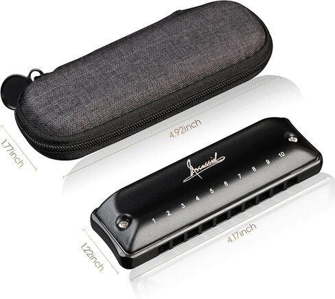 Blues Harmonica JDR G Harmonica Key of G 10 Holes 20 Tones Harps for Adults Kids Professional Beginners Mini Mouth Organ with Case | Assassin in Kuwait