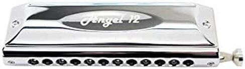 Harmo Angel 12 Chromatic Harmonica Key of Bb - 12 Hole Mouth Organ with Precision Slider, Phosphore Bronze Reeds, Suitable for All Genres - Harmonicas for Beginners to Professionals, Designed in USA in Saudi Arabia