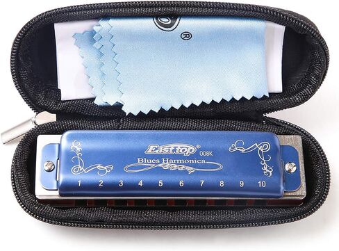 Diatonic Blues Harmonica F key, Diatonic Blues Harp Mouth Organ 10-hole 20-note Harmonica With Blue Shell, Harmonica Instrument for Beginners, Adults, Professionals and Students in Saudi Arabia