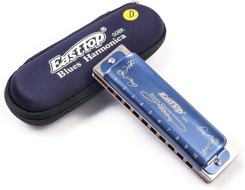 Diatonic Blues Harmonica F key, Diatonic Blues Harp Mouth Organ 10-hole 20-note Harmonica With Blue Shell, Harmonica Instrument for Beginners, Adults, Professionals and Students in Saudi Arabia