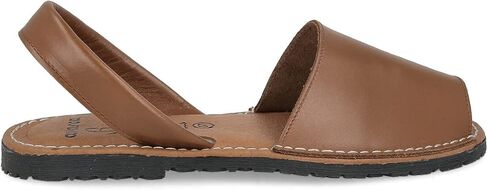 PAYMA - Flat Leather Sandals for Women. Made in Spain. Summer Sling Back Espadrille Menorcan Menorquinas. Padded Insole. Open Heel. Leather, White, and Black. in Saudi Arabia