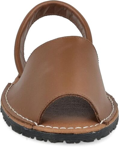 PAYMA - Flat Leather Sandals for Women. Made in Spain. Summer Sling Back Espadrille Menorcan Menorquinas. Padded Insole. Open Heel. Leather, White, and Black. in Saudi Arabia