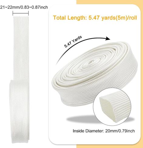 BENECREAT 16 Ft White Dock Guards Rope Cover, Sailing Docking Anchoring Equipment ID 20mm Boat Line Chafe Guards Anti Chafe for Yacht, Sailboats, Kayaks in Saudi Arabia