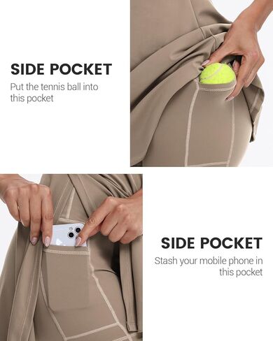 فساتين التنس النسائية من Wenlia مع شورت منفصل وحمالة صدر ذات رقبة واسعة وظهر متسابق للتمرينات الرياضية والجولف مع جيوب in Kuwait