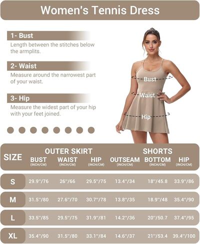 فساتين التنس النسائية من Wenlia مع شورت منفصل وحمالة صدر ذات رقبة واسعة وظهر متسابق للتمرينات الرياضية والجولف مع جيوب in Kuwait