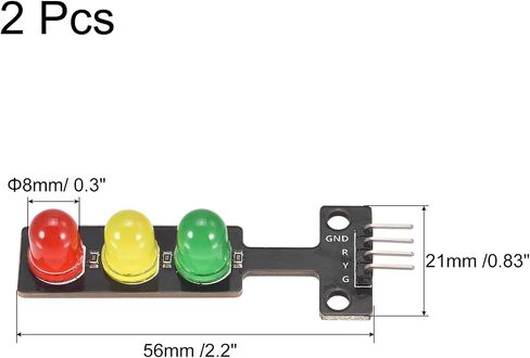 MECCANIXITY Mini Traffic Light Display Module LED Traffic Light Module DC 5V for Creative DIY Project, Traffic System Model, Pack of 2 in Saudi Arabia