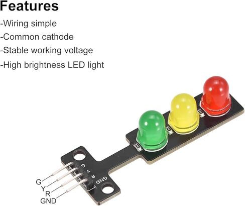MECCANIXITY Mini Traffic Light Display Module LED Traffic Light Module DC 5V for Creative DIY Project, Traffic System Model, Pack of 2 in Saudi Arabia