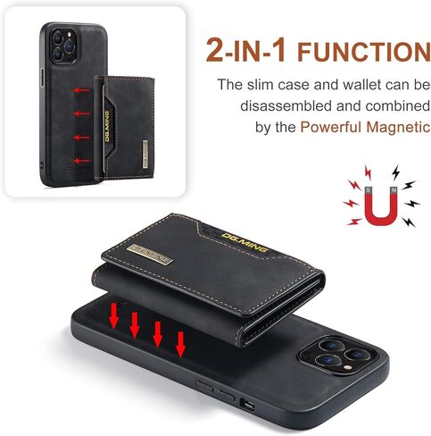 حافظات هاتف بمحفظة جلدية SZHAIYU متوافقة مع حافظة iPhone 14 Pro Max مع حامل بطاقة للرجال مقاس 6.7 بوصة 2 في 1 غطاء خلفي قابل للفصل (قهوة، IP 14 Pro Max) in Kuwait