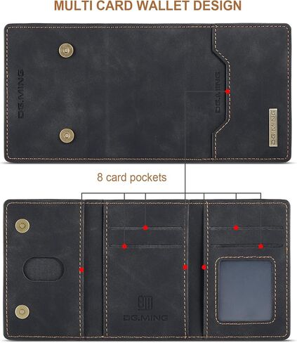 حافظات هاتف بمحفظة جلدية SZHAIYU متوافقة مع حافظة iPhone 14 Pro Max مع حامل بطاقة للرجال مقاس 6.7 بوصة 2 في 1 غطاء خلفي قابل للفصل (قهوة، IP 14 Pro Max) in Kuwait