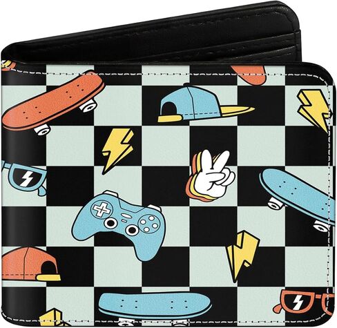 Boys Wallet Gamepad Leather Wallets Credit Id Card Cash Holder Black Rfid Blocking Zipper Cute Cool Funny Aesthetic Wallets With Coin Pocket Id Window Teen Wallets for Boys Teenager Wallet (Soccer) in Saudi Arabia