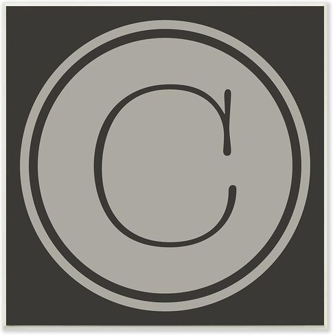 Stupell Industries Modern C Initial Circular Shape Elevator Key Wood Wall Art in Kuwait