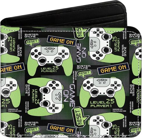 Boys Wallet Gamepad Leather Wallets Credit Id Card Cash Holder Black Rfid Blocking Zipper Cute Cool Funny Aesthetic Wallets With Coin Pocket Id Window Teen Wallets for Boys Teenager Wallet (Soccer) in Saudi Arabia