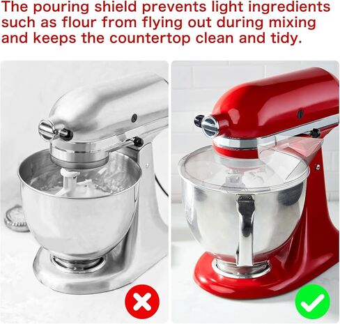 درع صب المطبخ Kitchenaid 5.5 Quart - درع صب خالٍ من المتاعب وفعال لمساعد المطبخ 5.5 6 7 8 Quart أوعية من الفولاذ المقاوم للصدأ - واقي مثالي من الرش لخلاطات حامل رفع الوعاء in Kuwait