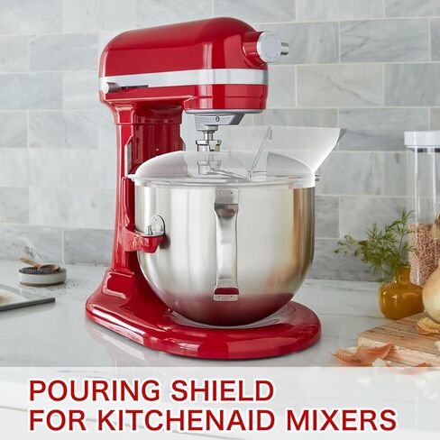 درع صب المطبخ Kitchenaid 5.5 Quart - درع صب خالٍ من المتاعب وفعال لمساعد المطبخ 5.5 6 7 8 Quart أوعية من الفولاذ المقاوم للصدأ - واقي مثالي من الرش لخلاطات حامل رفع الوعاء in Kuwait