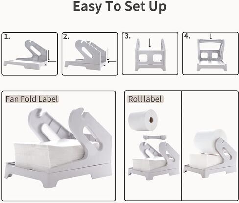 vretti Label Holder for Rolls and Fan-fold Labels, Thermal Shipping Label Roll Holder for Desktop Label Printer Shipping Supplies (White) in Saudi Arabia