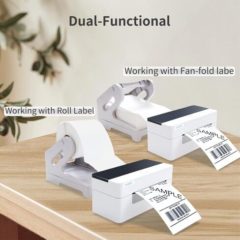 vretti Label Holder for Rolls and Fan-fold Labels, Thermal Shipping Label Roll Holder for Desktop Label Printer Shipping Supplies (White) in Saudi Arabia