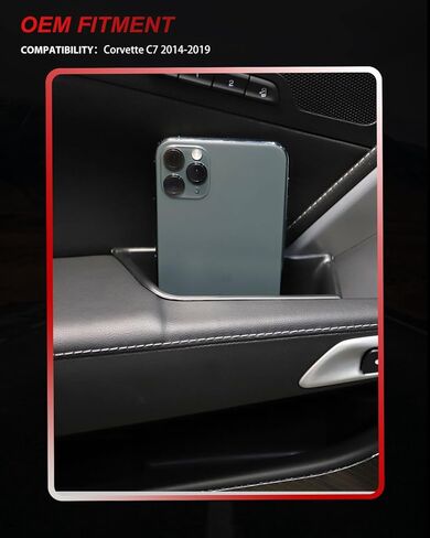 MODIPIM Side Inner Door Armrest Storage Box Trim Organizer Interior Car Door Handle Armrest Insert Fit for Chevrolet Corvette C7 2014-2019 in Kuwait