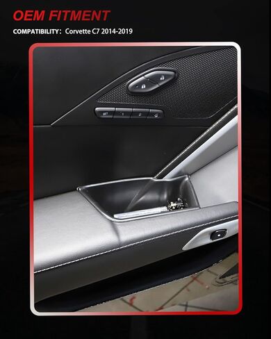 MODIPIM Side Inner Door Armrest Storage Box Trim Organizer Interior Car Door Handle Armrest Insert Fit for Chevrolet Corvette C7 2014-2019 in Kuwait