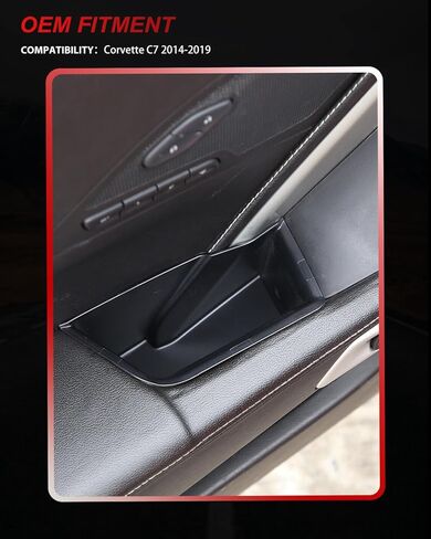 MODIPIM Side Inner Door Armrest Storage Box Trim Organizer Interior Car Door Handle Armrest Insert Fit for Chevrolet Corvette C7 2014-2019 in Kuwait