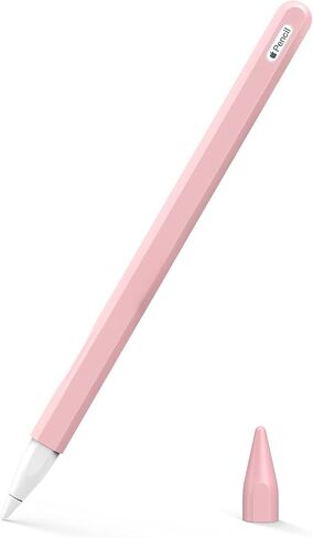 MoKo Pencil Case for Apple Pencil 2nd Generation, [2 Pieces] Protective Silicone Apple Pencil 2nd Generation Pencil Holder Sleeve and Protective Nib Cover for Apple Pencil 2, Soft Pink in Saudi Arabia