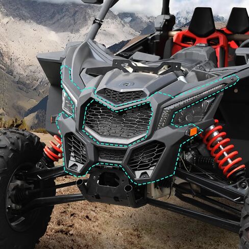 A & UTV PRO Rear Fascia for Can Am Maverick X3, Combined Heavy Duty Black Rear Fascia Kit for 2017-2024 Can Am Maverick X3 / X3 MAX All Models Accessories, 1 Set in Saudi Arabia