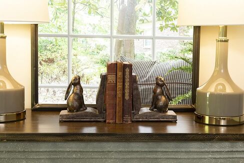 Creative Co-Op Decorative Rustic Resin Rabbit on Book Bookends, Bronze, Set of 2 in Saudi Arabia