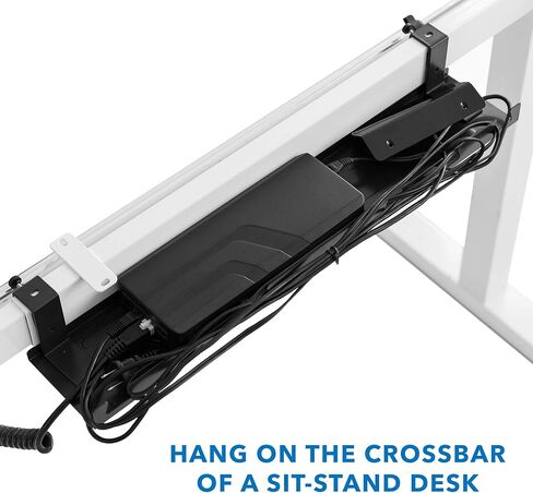 MOUNT-IT! Under Desk Cable Tray [23" Length] Wire Management Basket for Desktop Computers, Laptops, Sit Stand Desks and Workstations (Black) in Saudi Arabia