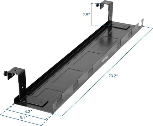 MOUNT-IT! Under Desk Cable Tray [23" Length] Wire Management Basket for Desktop Computers, Laptops, Sit Stand Desks and Workstations (Black) in Saudi Arabia