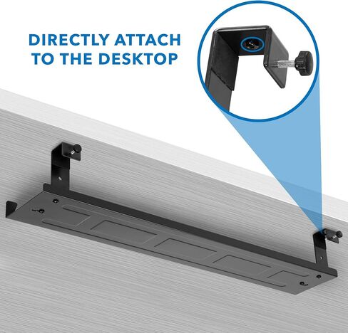MOUNT-IT! Under Desk Cable Tray [23" Length] Wire Management Basket for Desktop Computers, Laptops, Sit Stand Desks and Workstations (Black) in Saudi Arabia