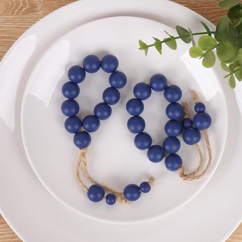 Yagoo Napkin Rings Set of 6, Handmade Farmhouse Wood Beaded Napkin Ring Set for Wedding, Banquet, Party, Dinner Table Decor (Purple) in Saudi Arabia