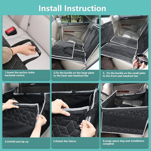 Meginc Dog Car Seat for Medium/Large Sized Dog, Back Seat Extender for Dogs,Waterproof Dog Booster Car Seat for Dogs, Dog Travel Car Bed with Storage Pockets, Hard Bottom Large Dog Car Seat for SUV in Saudi Arabia