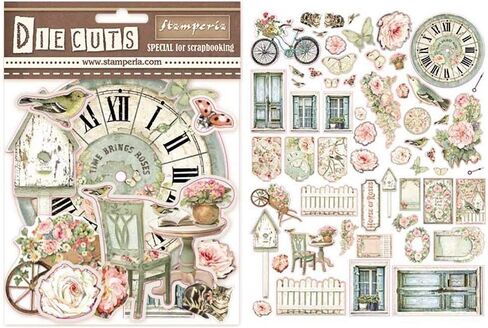 STAMPERIA INTERNATIONAL, KFT DIECUTS STAMPERIA HOUSE ROSE, us:one size in Saudi Arabia