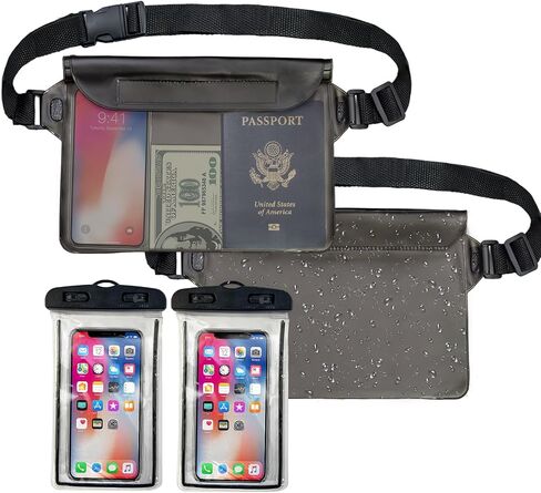 2 Packs Waterproof Fanny Pack with Phone Pouch and Adjustable Strap Keep Passport, Valuables Dry Belt Bag Swimming, Surfing, Rafting, Marine Outdoor Essential Tools Water Proof Waist Pouches in Saudi Arabia