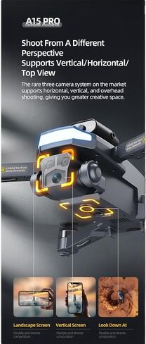 وضع التدفق البصري للطائرة بدون طيار HOTOSYY، تعديل كهربائي، تجنب عوائق الكاميرا الثلاثة، محرك بدون فرش، طائرة بدون طيار للكاميرا الرمادية، مناسبة للمبتدئين والكبار (ثلاث بطاريات) in Kuwait