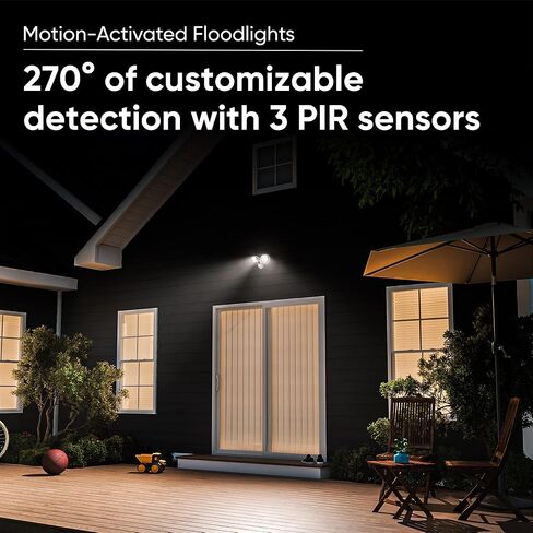 Wyze Cam Floodlight مع 2600 Lumen LEDs، وكاميرا أمان ذكية خارجية سلكية 1080p HD IP65، رؤية ليلية ملونة، كشف حركة قابل للتخصيص 270 درجة، صفارة إنذار 105 ديسيبل، وصوت ثنائي الاتجاه (متجدد) in Saudi Arabia