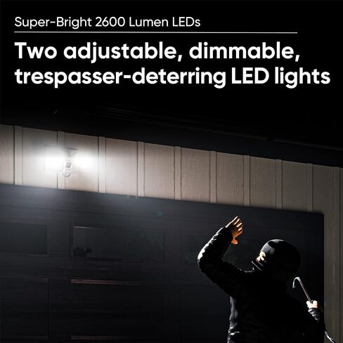 Wyze Cam Floodlight مع 2600 Lumen LEDs، وكاميرا أمان ذكية خارجية سلكية 1080p HD IP65، رؤية ليلية ملونة، كشف حركة قابل للتخصيص 270 درجة، صفارة إنذار 105 ديسيبل، وصوت ثنائي الاتجاه (متجدد) in Saudi Arabia