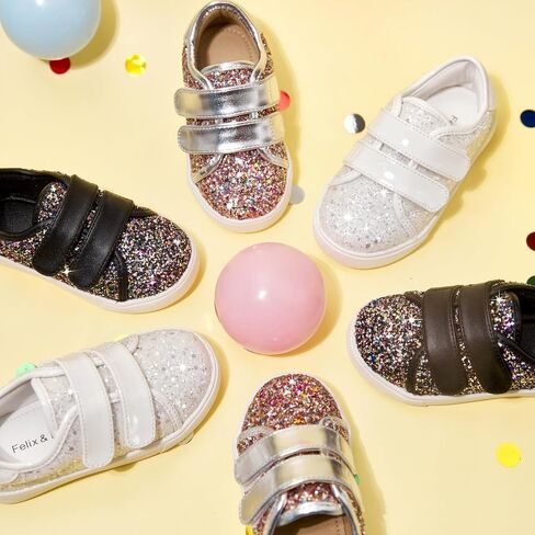 Felix & Flora Toddler/Little Kid Girls Running Shoes Sports Sneakers Princess Casual Glitter Shoes. in Saudi Arabia