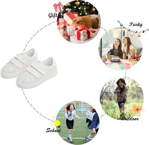 Felix & Flora Toddler/Little Kid Girls Running Shoes Sports Sneakers Princess Casual Glitter Shoes. in Saudi Arabia