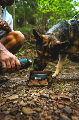 Ruffwear، وعاء Quencher للكلاب، قابل للطي، وعاء محمول للطعام والماء، من الطوب الناري، متوسط in Kuwait