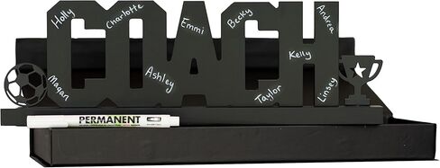 هدية مدرب كرة القدم. تأتي اللافتة مع صندوق هدايا بإغلاق مغناطيسي وقلم تحديد دائم. هدية تقدير الفريق رائعة للمدربين in Kuwait