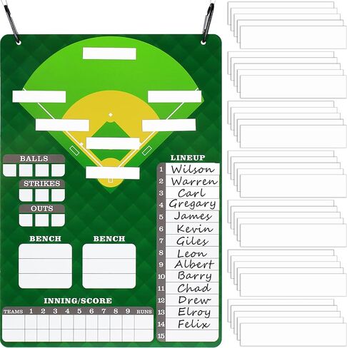 Magnetic Dugout Board Baseball Magnet Board with 60 Lineup Cards Magnetic Baseball Lineup Board Softball Lineup Board for Dugout Baseball Coaching Accessories with 2 Snap Hooks for Dugout Display in Saudi Arabia