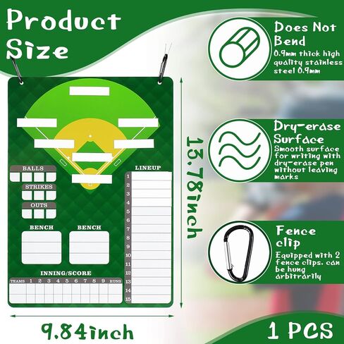 Magnetic Dugout Board Baseball Magnet Board with 60 Lineup Cards Magnetic Baseball Lineup Board Softball Lineup Board for Dugout Baseball Coaching Accessories with 2 Snap Hooks for Dugout Display in Saudi Arabia