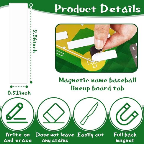 Magnetic Dugout Board Baseball Magnet Board with 60 Lineup Cards Magnetic Baseball Lineup Board Softball Lineup Board for Dugout Baseball Coaching Accessories with 2 Snap Hooks for Dugout Display in Saudi Arabia