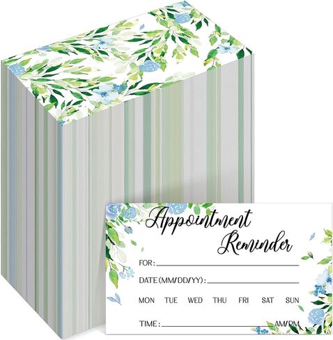 400 Pcs Appointment Cards Kraft Appointment Reminder Cards Bulk Client Appointment Cards for Business Dentist Therapist Doctor Hair Salon Nail Spa Grooming Restaurants Recall Service (Leaves Style) in Saudi Arabia