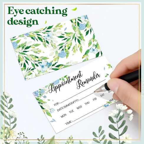 400 Pcs Appointment Cards Kraft Appointment Reminder Cards Bulk Client Appointment Cards for Business Dentist Therapist Doctor Hair Salon Nail Spa Grooming Restaurants Recall Service (Leaves Style) in Saudi Arabia